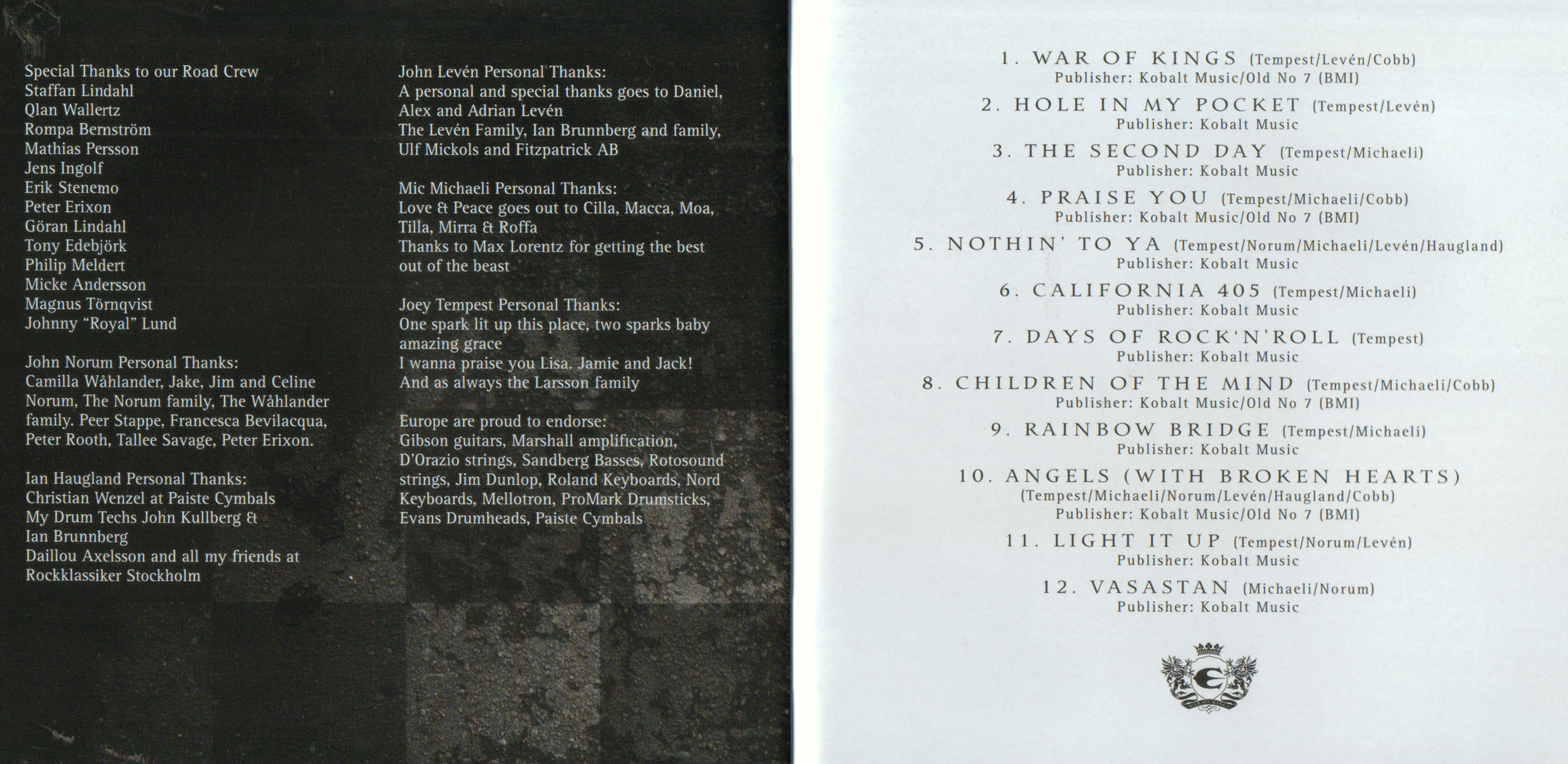 Europe  War Of Kings : Booklet12  jpn